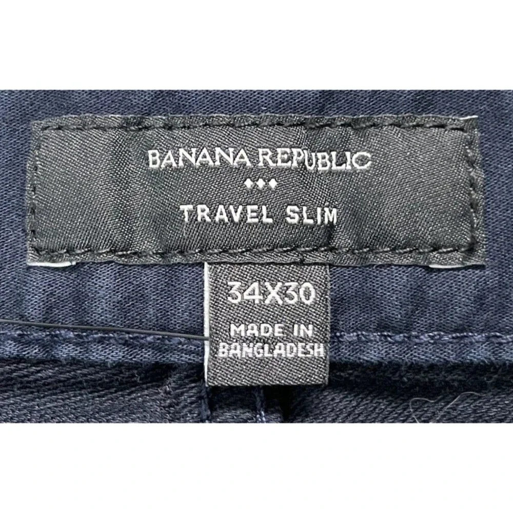 Banana Republic Travel Slim Blue Straight Leg Chino Pants Mens Sz 34x30